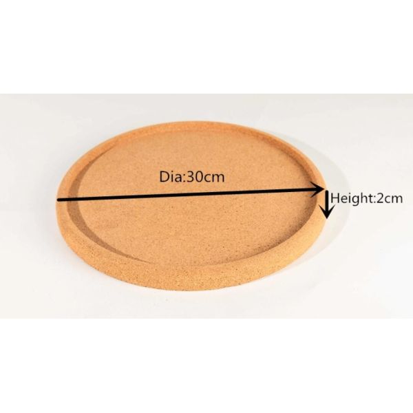 Factory Wholesale 11.75" Round Recycled Cork Tray for Fruit, Snacks or Coffee