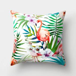 Home Decorative Throw Pillow Covers Flamingo Pattern&Tropical Flower Leaves