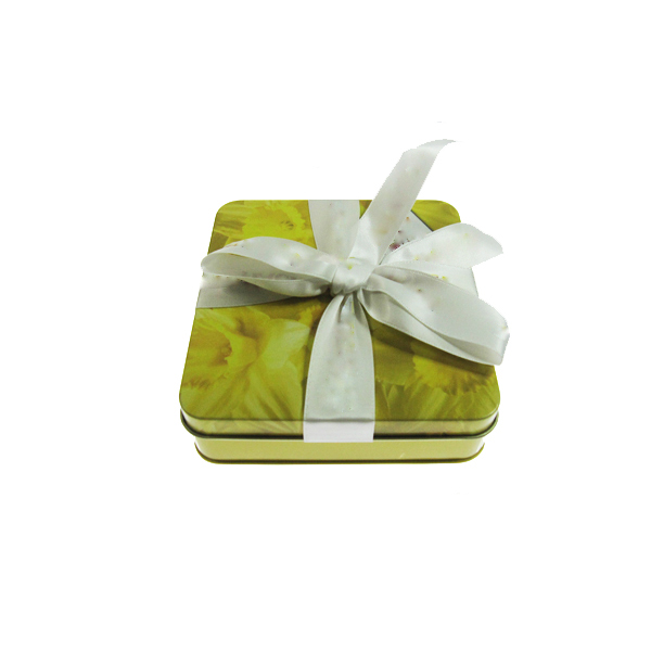 Tinplate Lunch Boxes Tea Storage Tins Hinged Black Color + Matte Varnish Printing