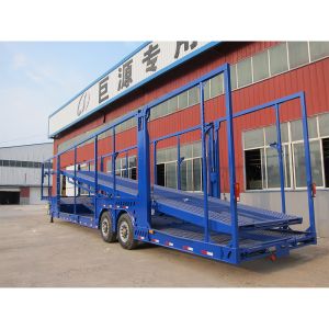 China Heavy Duty Car Carrier Semi Trailer with T700/Q345 Steel Main Beam Hydraulic Lifting and JOST King Pin on sale