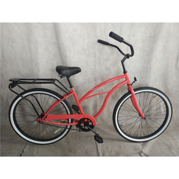 26 Inch Men's Single Speed Vintage Spring Fork Beach Cruiser for Flatland Competition