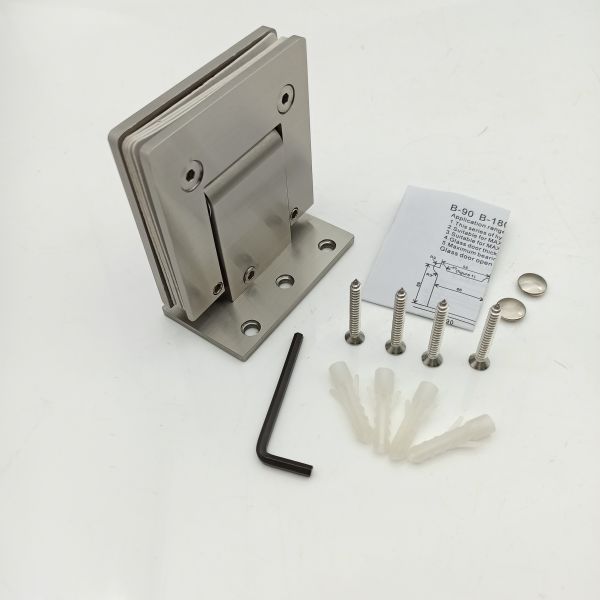 Soft Closing Stainless Steel 304 Hydraulic Glass Door Clamp Shower Hinge for 90 Degree