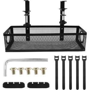 Single-Tier Standing Under Desk Cord Organizer Wire Management Tray Ideal for