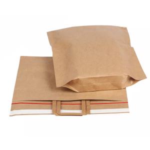 Biodegradable Kraft Paper Handbag CMYK Kraft Paper Tote Bag ISO