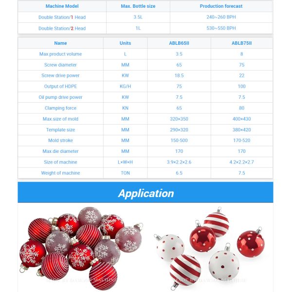 Christmas Ball HDPV LDPE PP Plastic Blow Molding Machine