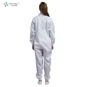 ESD autoclavable anti static sterilized cleanroom coverall white color for class