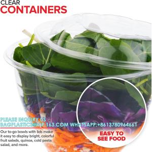 48 Oz. Disposable Salad Bowls - On-The-Go Salad Bowl - Plastic Salad Containers