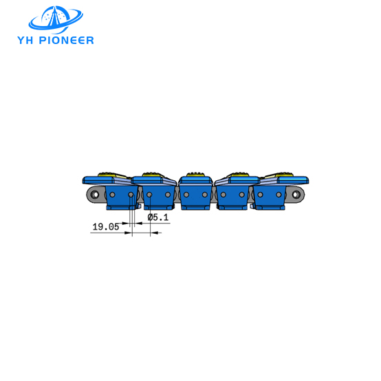 High Friction Buckle Chain Turning Conveyor Plate TPE Surface For Material Handling
