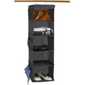 SIMPLE HOUSEWARE 5 SHELVES HANGING CLOSET ORGANIZER, GRAY