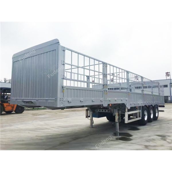 Three Axles Aluminum Livestock Trailers / Stake Bed Trailer With Four Main Beam
