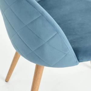 Modern Velvet Fabric Dining Chair with Wooden Legs