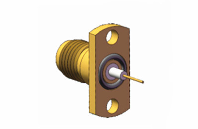 Buy 2.4mm Hermetically Seal Brass Female Flange Mount RF Coaxial Connector at wholesale prices