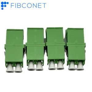Single-Mode DX LC/APC Fiber Optic Adapter Without Flange PBT Material Quad Fiber