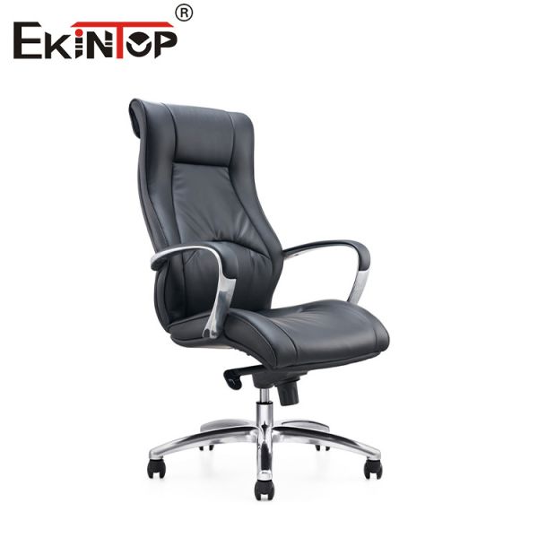 Buy High Swivel Black PU Leatherette Office Chair With Fixed Armrest at wholesale prices
