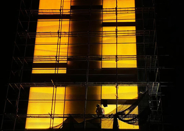 Buy Backlit Printed Laminated Glass Facade Sentryglas Interlayer at wholesale prices