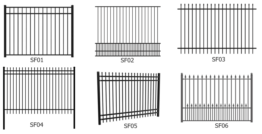Stain Black Garrison Security Fencing Panels Australia Sydney Standard 2100mmx2400mm Width Rail 40mm /45mm Crimped Spear