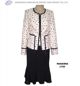 Quality long skirt suit manufacturer ladies cotton suit piece for sale