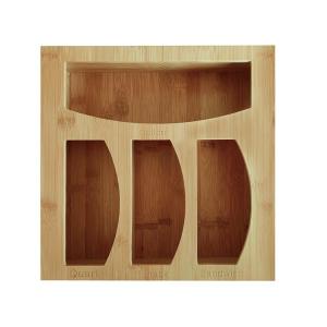 Quality Versatile Bamboo Ziplock Bag Storage Organizer for Kitchen Countertop Classification for sale
