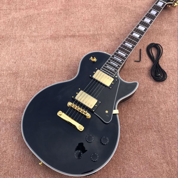 Guitar recording video appreciation custom mahogany black lpcustom electric guitar gold hardware
