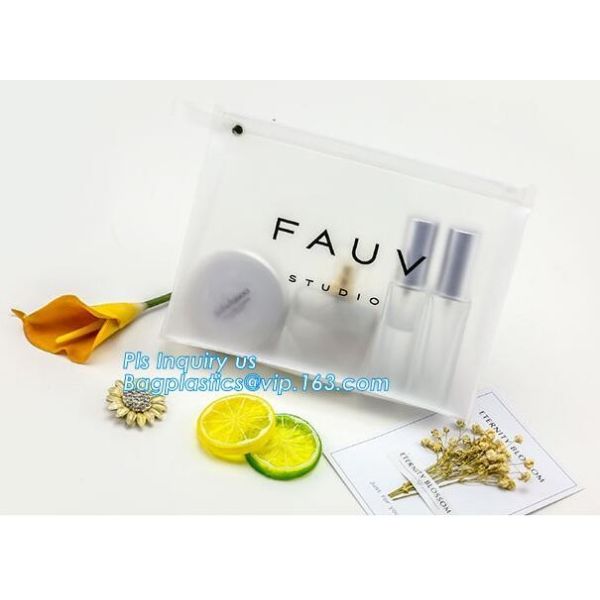 cosmetic bag promotional slider zipper bag, Slider zipper PVC transparent