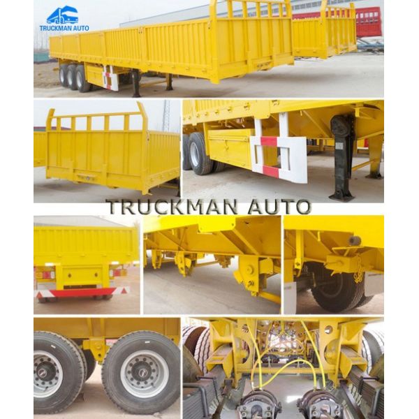 Bulk Cargo Tipper Semi Trailer , Semi Trailer Dump Truck With Container Lock