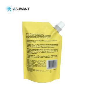 China Hair Shampoo VMPET 130mic Liquid Spout Bags Gravure Printing on sale