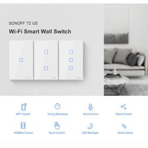 Sonoff Eu Us Uk Smart Wifi Wall Light Switch 1 2 3 Gang Touch/wifi/rf/app Remote