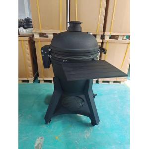 Ceramic 22 Inch Kamado Grills BBQ Bubble Black Glaze Surface