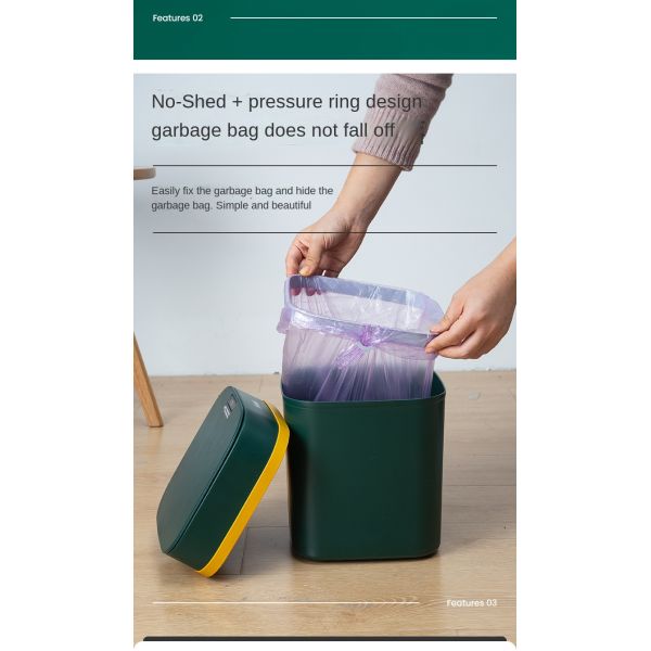 Light Luxury Morandi Color Kitchen Bedroom Office Garbage Household Intelligent Induction Trash Can