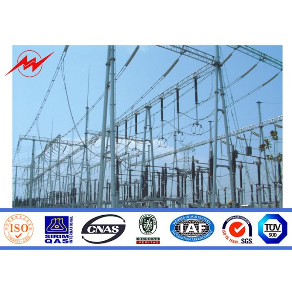 Buy Power Transmission 110kv 15m Steel Power Poles With Galvanizatiom at wholesale prices