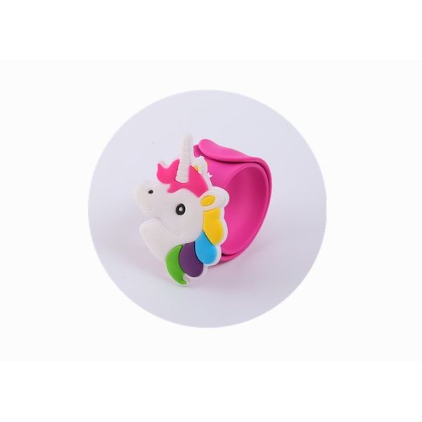 Wholesale Cute Silicone slap band Unicorn Snap wristband for Kids
