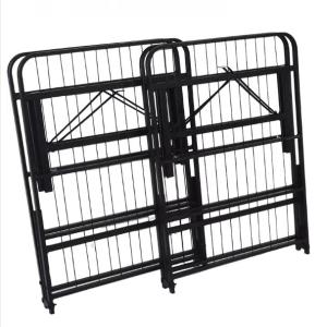 Black Heavy Duty Full Size Double Folding Metal Mesh Frame Bed for Family or