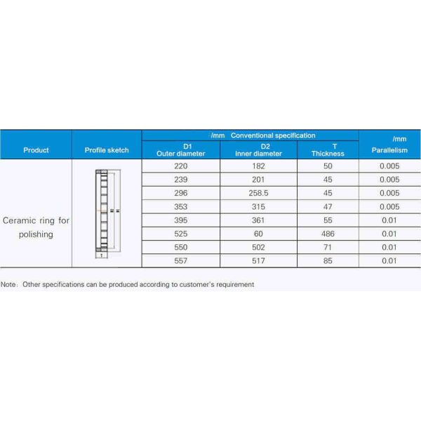 Speedfam NTS Alumina Ceramic Ring High Hardness Grinding Ring