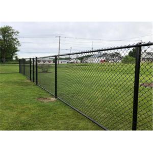Commercial Black PVC Coated Chain Link Fence Fabric For School Sports Fence