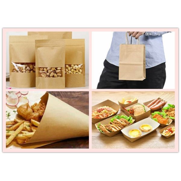 FSC Certified Food Packaging Brown Kraft Paper Jumbo Roll 