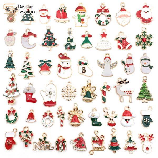 Buy Gold Enamel Christmas Pendant , Metal Charms Diy Jewelry Making Pendants at wholesale prices