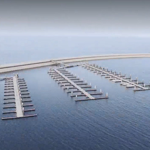 Marine Aluminum Floating Docks With LLDPE Floaters For Boat Ship Wharf