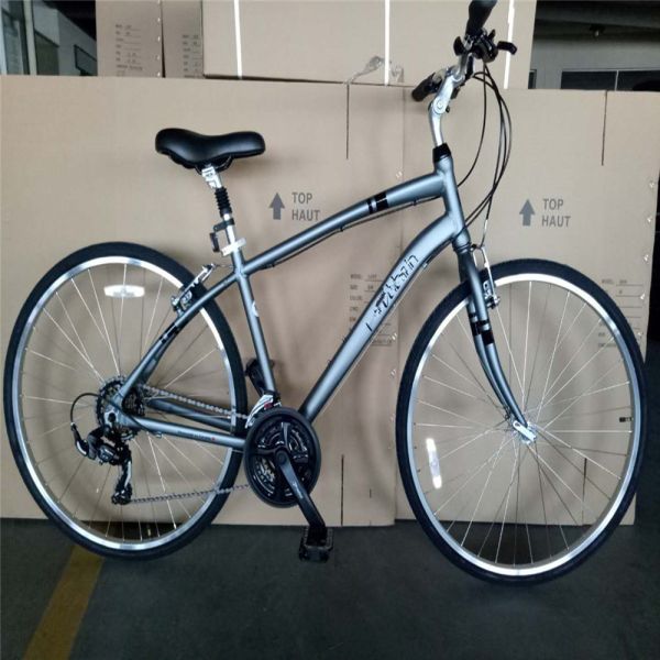 Customize Aluminum Frame 21S Women's Urban Bike Fitness Bikes Hybrid Bicycle for