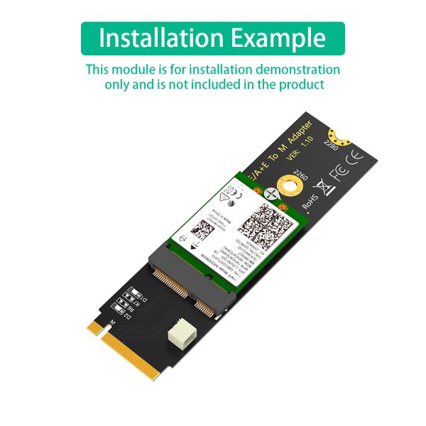 Upgrade Version M.2 NGFF A+E Key WiFi/Bluetooth Adapter Card with High Speed Data Transmission for Intel AX200/AX201/AX210 - Plug and Play