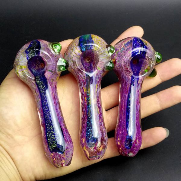 Professional Fashion Purple Pink Glass Pipe For Weed Dry Herb Unbreakable