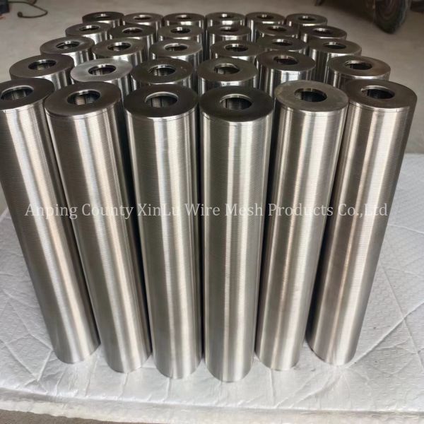 Stainless Steel V Wire Wrapped Continuous Slot Johnson Strainer Tube with Bevel Plain End Connection