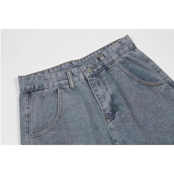 OEM Mens Side Pocket Jeans Washed Vintage Baggy Multi Pocket Jeans Men