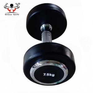 Round Head Shaped Fitness Equipment Dumbbells PU With Steel Material