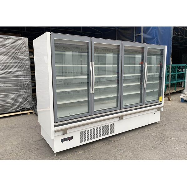 Commercial Grade Integral Four Glass Door Reach In Merchandiser Freezer R404a