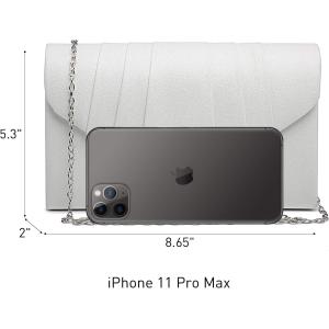 DASEIN WOMEN'S EVENING BAG PLEATED ENVELOPE CLUTCH HANDBAG WEDDING PARTY BRIDAL