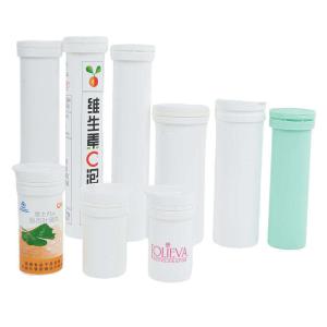 China PP Material Custom Logo White Plastic Bottle Effervescent Tablet Tube With Cap Direct on sale