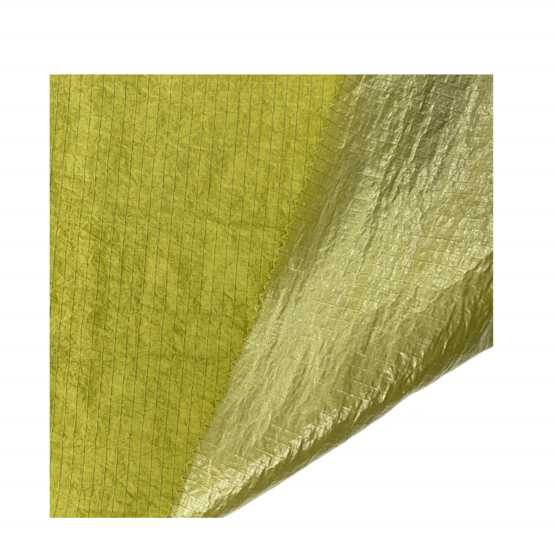 Water Repellent Coated Fabric Shiny Metal Coated 210D UHMWPE Gridstop Nylon for Jacket