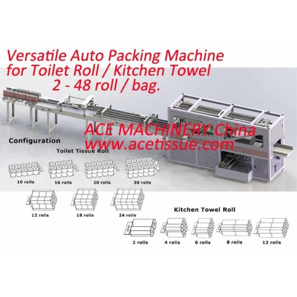 Automated Tissue Paper Packing Machine Multifunctional Packaging for Bathroom