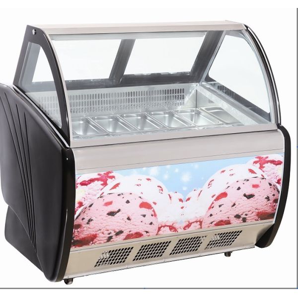 Mini Ice Cream Display Freezer / Showcase 6 Containers With Environmental