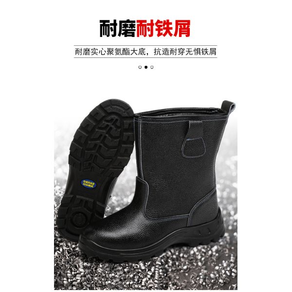 Kevlar Midsole Safety Shoes Cowhide Genuine Leather Work Boots with Steel Toe